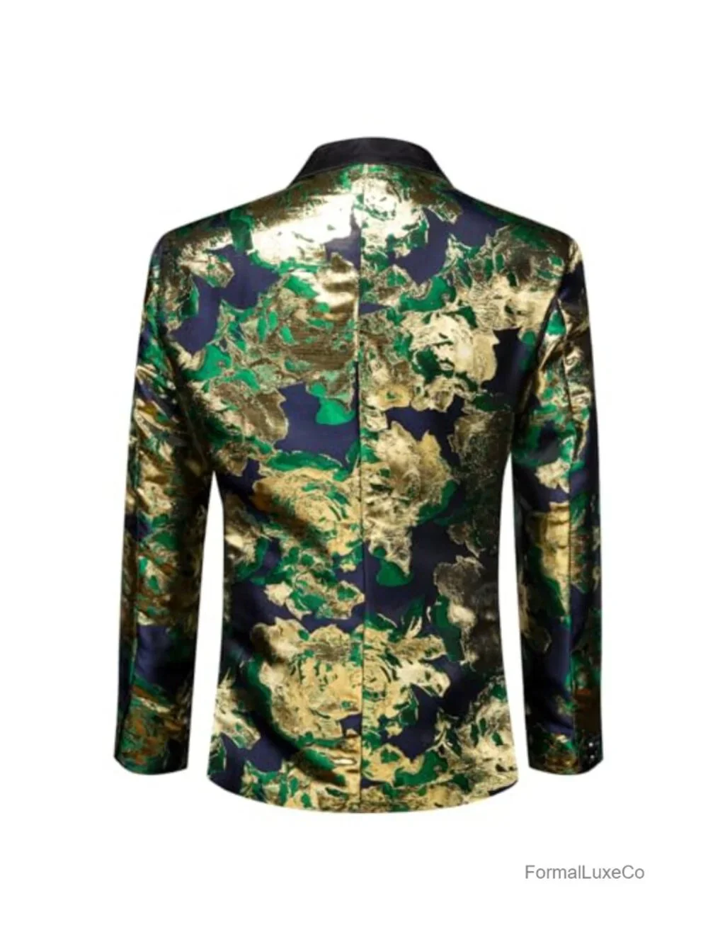 Men's Floral Jacquard Blazer Sport Coat Notch Lapel One Button Party Prom